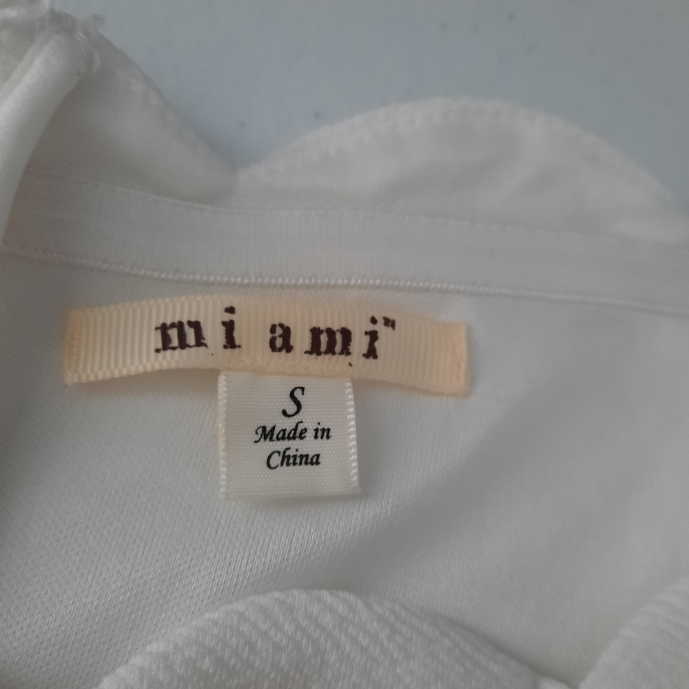 Miami White Off-the-Shoulder Short Sleeve Fit & Flare Mini Dress size Small - Picture 5 of 12